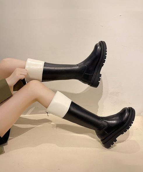 厚底ロングブーツ ジョッキー 韓国風 レディース ニーハイブーツ おしゃれ 太ヒールブーツ カジュアル 大人秋冬靴 膝下 履きやすい バックジップ 人気くつ 99YXXY-002