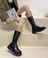 厚底ロングブーツ ジョッキー 韓国風 レディース ニーハイブーツ おしゃれ 太ヒールブーツ カジュアル 大人秋冬靴 膝下 履きやすい バックジップ 人気くつ 99YXXY-002