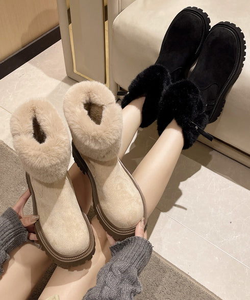 ショートブーツ 厚底ブーツ 裏起毛 美脚 レディース ファーブーツ ストームブーツ 新作 歩きやすい 通勤通学 疲れない カジュアル靴 秋冬 コンフォートブーツ 99YXXY-003