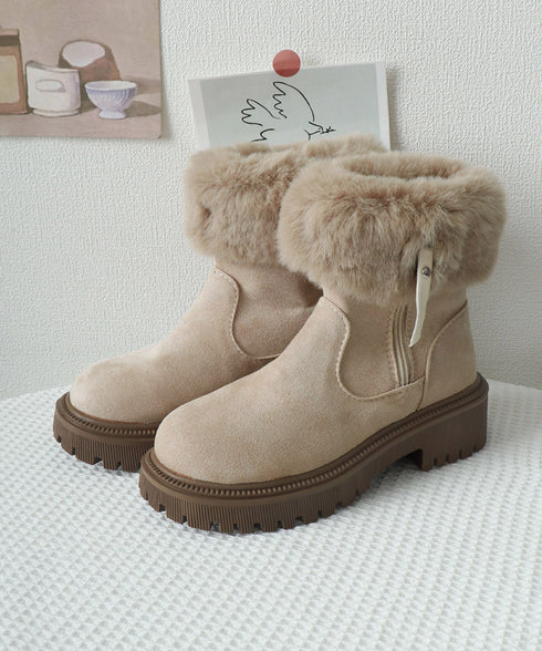 ショートブーツ 厚底ブーツ 裏起毛 美脚 レディース ファーブーツ ストームブーツ 新作 歩きやすい 通勤通学 疲れない カジュアル靴 秋冬 コンフォートブーツ 99YXXY-003