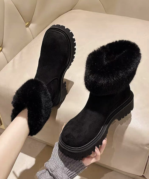 ショートブーツ 厚底ブーツ 裏起毛 美脚 レディース ファーブーツ ストームブーツ 新作 歩きやすい 通勤通学 疲れない カジュアル靴 秋冬 コンフォートブーツ 99YXXY-003
