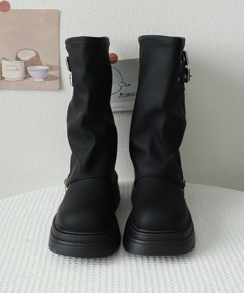 エンジニアブーツ ルーズシルエット 美脚 レディース バイカーブーツ ワークブーツ ショートブーツ オルチャン ファスナー カジュアル 歩きやすい オシャレ 99YXXY-004