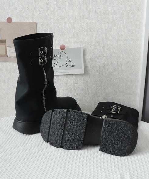 エンジニアブーツ ルーズシルエット 美脚 レディース バイカーブーツ ワークブーツ ショートブーツ オルチャン ファスナー カジュアル 歩きやすい オシャレ 99YXXY-004