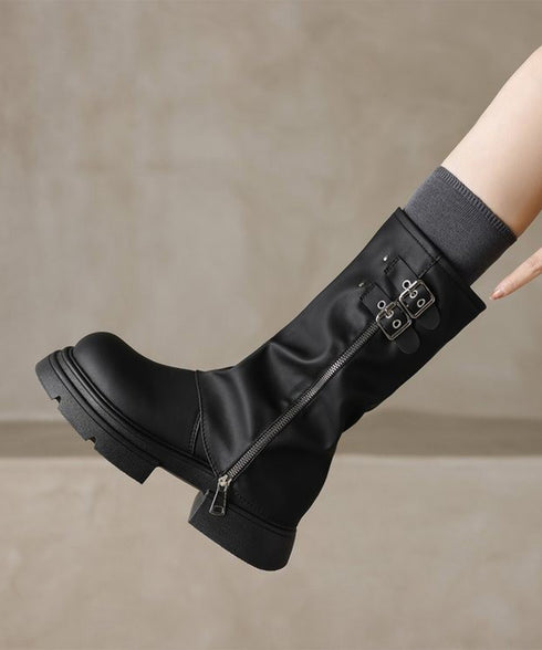 エンジニアブーツ ルーズシルエット 美脚 レディース バイカーブーツ ワークブーツ ショートブーツ オルチャン ファスナー カジュアル 歩きやすい オシャレ 99YXXY-004