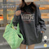 ロゴTシャツ レディース 長袖 韓国 トップス ロング丈 トレーナー オーバーサイズ ゆったり 体型カバー オルチャン カジュアル おしゃれ 英字ロゴ 99YYH-034