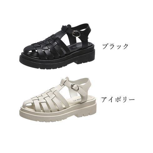 グルカサンダル レディース 春夏 ビーチサンダル 靴 ラウンドトゥ 厚底ソール ボリューム 編み込み 美脚 快適 疲れにくい 歩きやすい 可愛い 人気 99YYXC-005