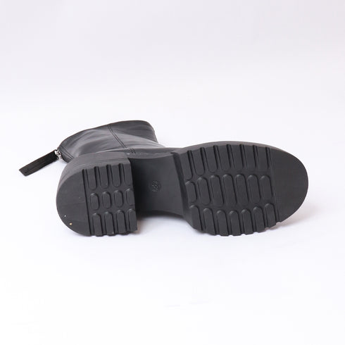 ショートブーツ 太ヒール レディース 韓国風 厚底 ブーツ フルジップ 合皮ブーツ 歩きやすい 靴 疲れにくい 通勤ブーティ カジュアル 秋冬 ワークブーツ 99YYXC-011