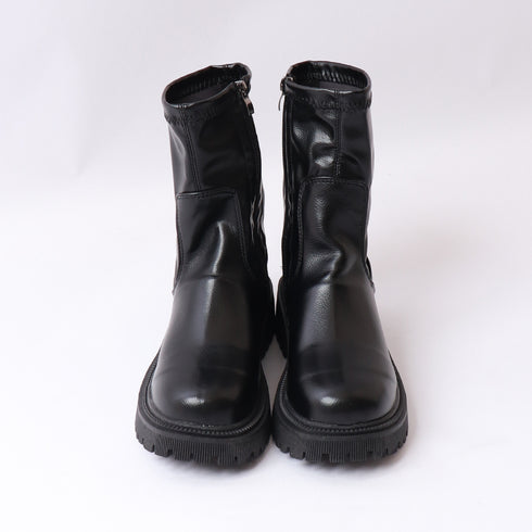 ショートブーツ 厚底 レディース靴 韓国 ストレッチ ミドルブーツ サイドジップ 歩きやすい 秋冬 カジュアル 疲れにくい シューズ お洒落 ワークブーツ 99YYXC-013