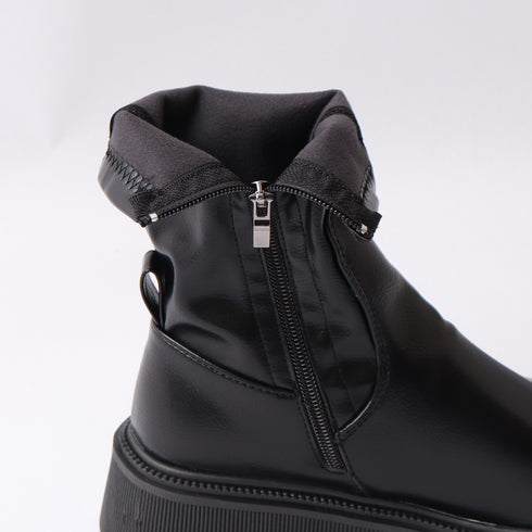 ショートブーツ 厚底 レディース靴 韓国 ストレッチ ミドルブーツ サイドジップ 歩きやすい 秋冬 カジュアル 疲れにくい シューズ お洒落 ワークブーツ 99YYXC-013