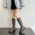 ロングブーツ 厚底ブーツ レディース韓国 ニーハイブーツ 膝下 ジョッキーブーツ バックジップ厚底 PUブーツ 太ヒール 靴 履きやすい 秋冬人気新作 くつ 99YYXC-014