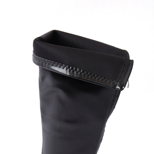 ロングブーツ 厚底ブーツ レディース韓国 ニーハイブーツ 膝下 ジョッキーブーツ バックジップ厚底 PUブーツ 太ヒール 靴 履きやすい 秋冬人気新作 くつ 99YYXC-014