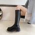 ロングブーツ 厚底ブーツ レディース韓国 ニーハイブーツ 膝下 ジョッキーブーツ バックジップ厚底 PUブーツ 太ヒール 靴 履きやすい 秋冬人気新作 くつ 99YYXC-014