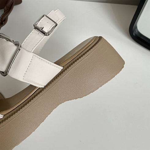 厚底サンダル レディース 夏靴 韓国2色 ベルトサンダル リゾートサンダル 厚底ソール ボリューム 疲れにくい 履きやすい カジュアル 可愛い 美脚 99YYXC-016