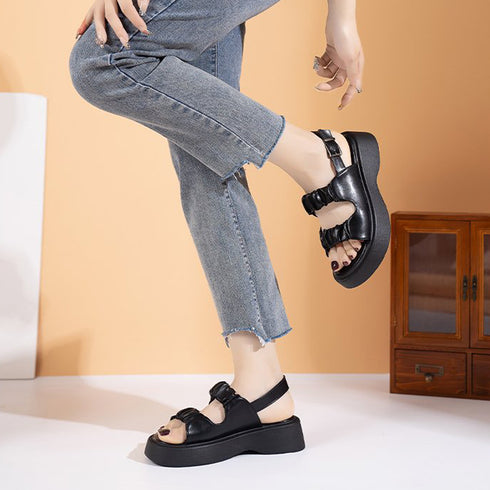 厚底サンダル ダブルベルト 夏靴 韓国 レディース スポーツサンダル カジュアル 歩きやすい ボリュームソール おしゃれ 美脚脚長 大人可愛い ビーチサンダル 99YYXC-018