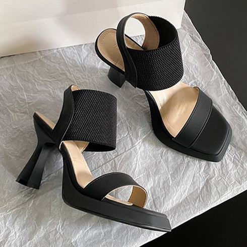 ヒールサンダル ベルト 美脚 韓国 夏 レディースサンダル ゴム仕様 ハイヒール 履きやすい 歩きやすい おしゃれ 大人 通勤 リゾート 旅行 くつ 99YYXC-021