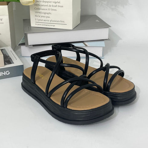 厚底サンダル ストラップ 美脚 韓国 夏 レディース クロス ビーチサンダル ゴム仕様 サマーサンダル 履きやすい カジュアル 新作 海旅行 アウトドアくつ 99YYXC-022