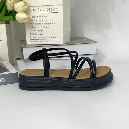 厚底サンダル ストラップ 美脚 韓国 夏 レディース クロス ビーチサンダル ゴム仕様 サマーサンダル 履きやすい カジュアル 新作 海旅行 アウトドアくつ 99YYXC-022