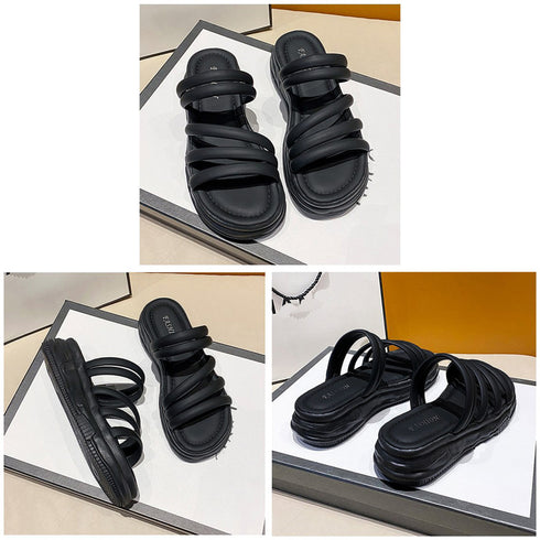 厚底サンダル ミュールサンダル 美脚 夏 レディース ストラップサンダル 履きやすい 歩きやすい 大人可愛い おしゃれくつ 海 旅行 アウトドア ビーチサンダル 99YYXC-024