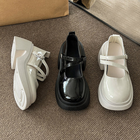 パンプス 厚底 ダブルストラップ 韓国 レディースシューズ 太めヒール 走れるパンプス 美脚 歩きやすい コンフォート シンプル おしゃれ 大人 可愛い 春夏秋 99YYXC-027