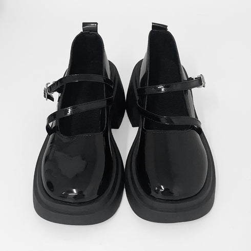 パンプス 厚底 ダブルストラップ 韓国 レディースシューズ 太めヒール 走れるパンプス 美脚 歩きやすい コンフォート シンプル おしゃれ 大人 可愛い 春夏秋 99YYXC-027