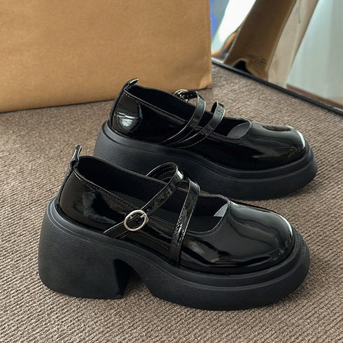 パンプス 厚底 ダブルストラップ 韓国 レディースシューズ 太めヒール 走れるパンプス 美脚 歩きやすい コンフォート シンプル おしゃれ 大人 可愛い 春夏秋 99YYXC-027