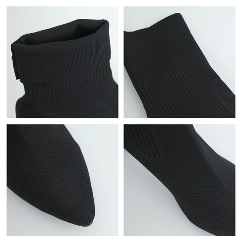 ショートブーツ レディース ミドルヒール 美脚ブーツ ブーティ チャンキーヒール シンプル 無地 ポインテッドトゥ 秋冬 履きやすい ショート丈 靴 おしゃれ 99YYXC-028