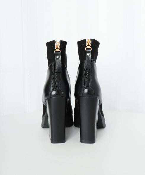 ショートブーツ 太ヒールブーティ 美脚靴 レディース ポインテッドトゥ 裏微起毛ブーツ スエード PU 歩きやすい 脚長 通勤 OLおしゃれ シンプル 痛くない 99YYXC-030