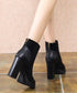 ショートブーツ 太ヒールブーティ 美脚靴 レディース ポインテッドトゥ 裏微起毛ブーツ スエード PU 歩きやすい 脚長 通勤 OLおしゃれ シンプル 痛くない 99YYXC-030