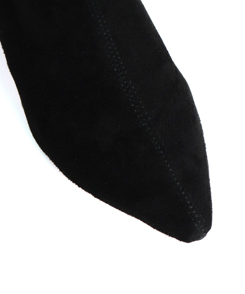 ショートブーツ レディース スエード ブーティ ポインテッドトゥ 太ヒール 無地 美脚 通勤 OL 韓国 きれい 大人 おしゃれ シンプル 痛くない 99YYXC-031