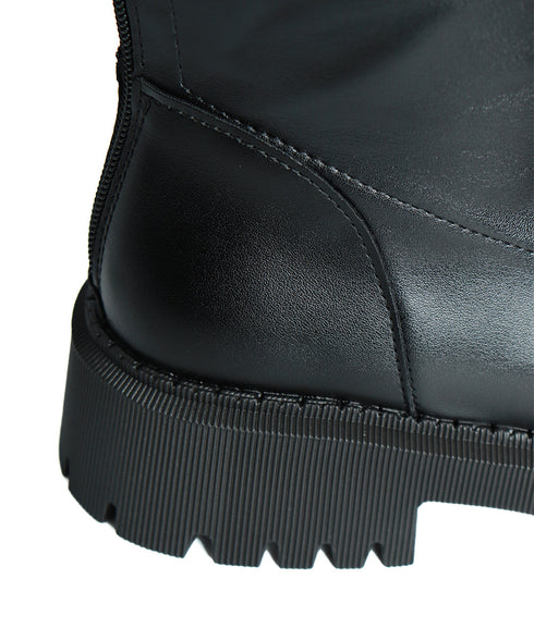 ロングブーツ 厚底ブーツ ニーハイブーツ レディース 韓国ブーツ 膝下 ジョッキーブーツ バックジップ PUブーツ 太ヒール 靴 履きやすい 春秋冬 人気新作 99YYXC-032