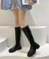 ロングブーツ 厚底ブーツ ニーハイブーツ レディース 韓国ブーツ 膝下 ジョッキーブーツ バックジップ PUブーツ 太ヒール 靴 履きやすい 春秋冬 人気新作 99YYXC-032