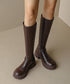 ロングブーツ 厚底ブーツ ニーハイブーツ レディース 韓国ブーツ 膝下 ジョッキーブーツ バックジップ PUブーツ 太ヒール 靴 履きやすい 春秋冬 人気新作 99YYXC-032