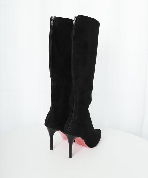 ロングブーツ ニーハイブーツ レディース 9cmハイヒール 美脚ブーツ 脚長 膝下 スエード調 大人 オルチャン きれいめ シンプル 秋冬 人気 韓国 99YYXC-033