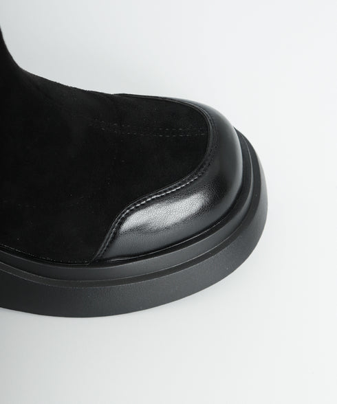 厚底ブーツ ニーハイブーツ ロングブーツ レディース 膝下丈 スクエアトゥ ジョッキーブーツ 春秋冬 歩きやすい 疲れない おしゃれ カジュアル 美脚 脚長 くつ 99YYXC-034