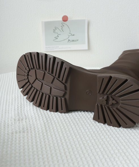 ロングブーツ 厚底ブーツ ニーハイブーツ レディースブーツ チャンキーヒール 秋冬 膝下 おしゃれ バックジップ 歩きやすい カジュアル 美脚脚長ブーツ 人気くつ 99YYXC-036