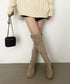 ニーハイブーツ ロングブーツ スエード調 レディース 美脚 2wayブーツ 韓国風 脚長 チャンキーヒール カジュアル 大人 オルチャン きれいめ 暖かい お洒落 99YYXC-037
