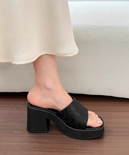 ミュールサンダル 花柄 レディース 夏 チャンキーヒール 太ヒール スクエアトゥ 美脚 歩きやすい 痛くない 大人 おしゃれ キレイめ 99YYXC-041