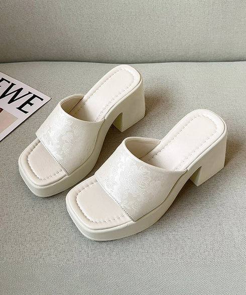 ミュールサンダル 花柄 レディース 夏 チャンキーヒール 太ヒール スクエアトゥ 美脚 歩きやすい 痛くない 大人 おしゃれ キレイめ 99YYXC-041