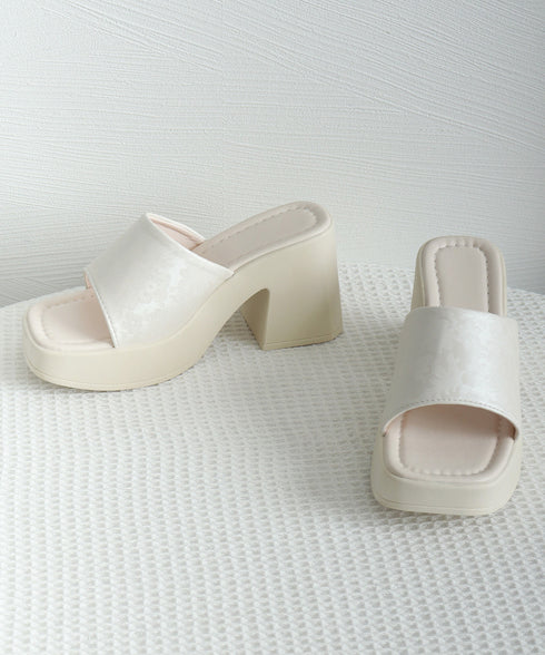 ミュールサンダル 花柄 レディース 夏 チャンキーヒール 太ヒール スクエアトゥ 美脚 歩きやすい 痛くない 大人 おしゃれ キレイめ 99YYXC-041