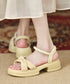 太ヒールサンダル レディース パール付き 厚底ソール 美脚 コンフォート オルチャン お洒落 カジュアル 可愛い 痛くない 海旅行 99YYXC-042