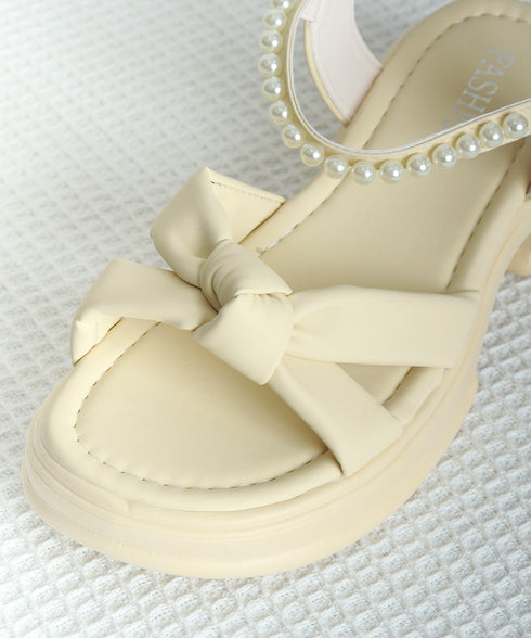 太ヒールサンダル レディース パール付き 厚底ソール 美脚 コンフォート オルチャン お洒落 カジュアル 可愛い 痛くない 海旅行 99YYXC-042