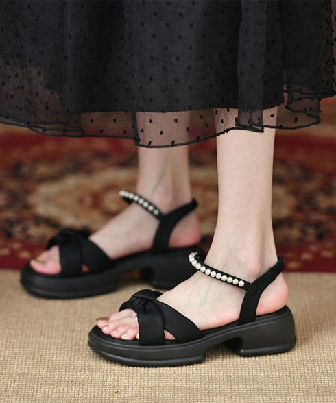 太ヒールサンダル レディース パール付き 厚底ソール 美脚 コンフォート オルチャン お洒落 カジュアル 可愛い 痛くない 海旅行 99YYXC-042