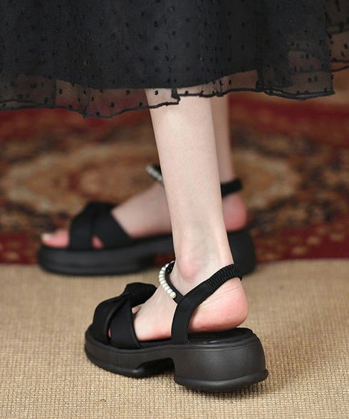 太ヒールサンダル レディース パール付き 厚底ソール 美脚 コンフォート オルチャン お洒落 カジュアル 可愛い 痛くない 海旅行 99YYXC-042