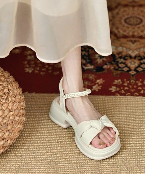 太ヒールサンダル レディース パール付き 厚底ソール 美脚 コンフォート オルチャン お洒落 カジュアル 可愛い 痛くない 海旅行 99YYXC-042