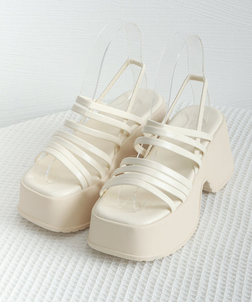 厚底サンダル ストラップサンダル 美脚夏 太ヒールサンダル ベルト ボリュームソール お洒落 カジュアル 疲れにくい 歩きやすい オルチャン 通勤通学 人気 99YYXC-043