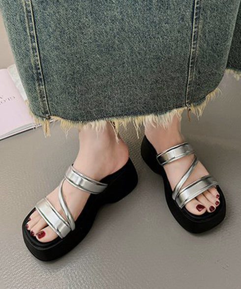 厚底サンダル スリッパサンダル 夏 レディース ミュールサンダル ストラップ ボリュームソール 美脚 カジュアル 歩きやすい 疲れない オルチャン 99YYXC-045