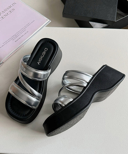 厚底サンダル スリッパサンダル 夏 レディース ミュールサンダル ストラップ ボリュームソール 美脚 カジュアル 歩きやすい 疲れない オルチャン 99YYXC-045