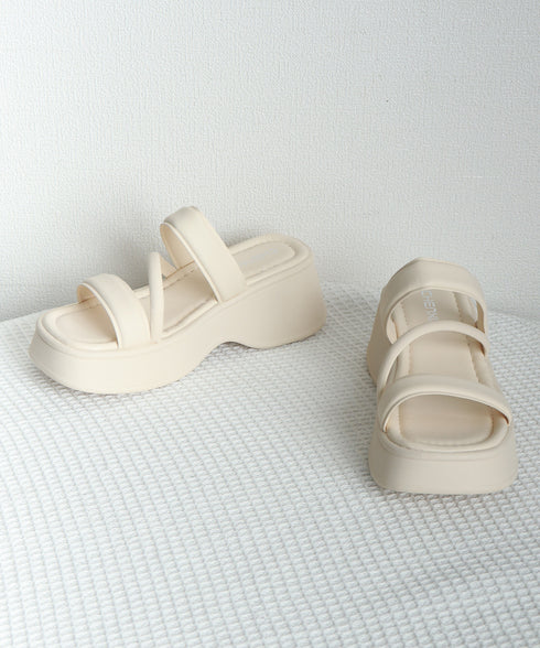 厚底サンダル スリッパサンダル 夏 レディース ミュールサンダル ストラップ ボリュームソール 美脚 カジュアル 歩きやすい 疲れない オルチャン 99YYXC-045