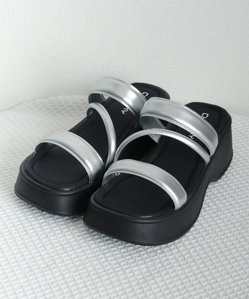 厚底サンダル スリッパサンダル 夏 レディース ミュールサンダル ストラップ ボリュームソール 美脚 カジュアル 歩きやすい 疲れない オルチャン 99YYXC-045