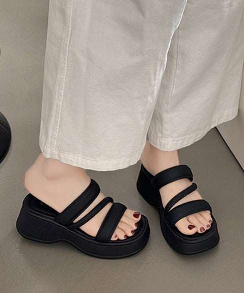 厚底サンダル スリッパサンダル 夏 レディース ミュールサンダル ストラップ ボリュームソール 美脚 カジュアル 歩きやすい 疲れない オルチャン 99YYXC-045